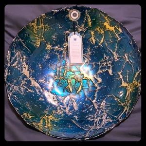 Large Beautiful Glass (Silver Coated) Turkish Bowl